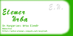 elemer wrba business card